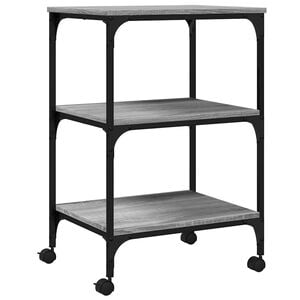 vidaXL Printer Stand 3-Tier Gray Sonoma 19.7"x16.1"x29.5" Engineered Wood