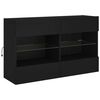 vidaXL TV Wall Cabinet Black Engineered wood, Glass Medium