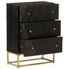 vidaXL Chest of Drawers Black Solid mango wood and iron Medium