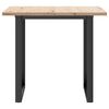 vidaXL Dining Table O-Frame 31.5"x31.5"x29.7" Solid Wood Pine and Steel