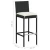 vidaXL Bar Stool Set of 2 Black Poly Rattan Counter Height Durable