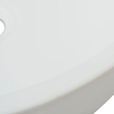 vidaXL Basin Round Ceramic White 16.5"x4.7"