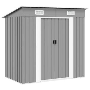 vidaXL Garden Shed Grey Galvanized steel 74.8 x 48.8 x 71.3 in