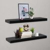 vidaXL Wall Mounted Shelf Set of 2 Black MDF 31.5 in Wall mounting