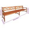 vidaXL Patio Bench with Cushions 94.4" Solid Acacia Wood