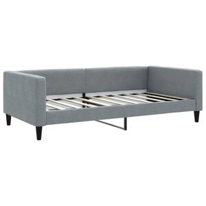 vidaXL Day Bed Light grey Fabric, metal, solid wood Twin