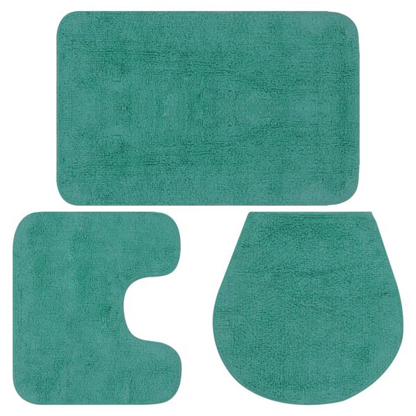 vidaXL Bath Mat Set Turquoise 100% Cotton Bath Mat Set Other
