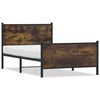 vidaXL Bed Frame Smoked Oak Steel King Single Bed Frame Rectangular