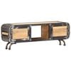 vidaXL TV Cabinet Natural Mango Wood Solid Mango Wood, Cast Iron Medium