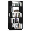 vidaXL Book Cabinet Black Solid Pine Wood Medium Book Cabinet