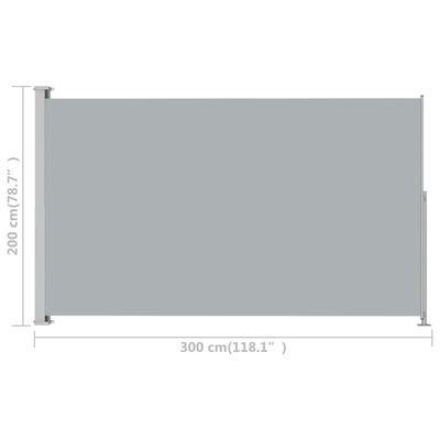 vidaXL Patio Retractable Side Awning 78.7"x118.1" Gray