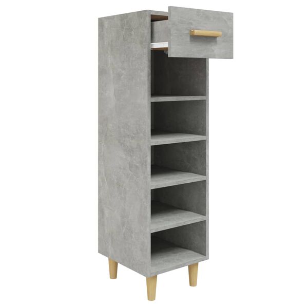 vidaXL Shoe Cabinet Concrete Grey 11.8x13.8x41.3" Engineered Wood