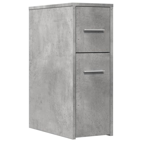 vidaXL Narrow Bathroom Cupboard Concrete Grey Engineered Wood Slim