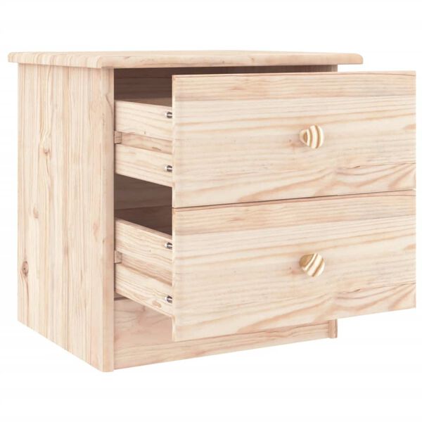 vidaXL Bedside Cabinet Natural Wood Solid Pine Wood Small
