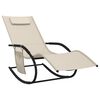 vidaXL Rocking Sun Lounger Cream Steel and Textilene