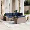 vidaXL 11 Piece Patio Sofa Set with Cushions Gray Poly Rattan