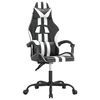 vidaXL Gaming Chair Black and White Faux Leather