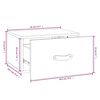 vidaXL Wall-mounted Bedside Cabinet White Solid pine wood Medium