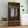 vidaXL Wardrobe Smoked oak Engineered wood Compact Wardrobe