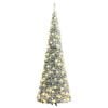 vidaXL Artificial Christmas Tree Green and white PVC, metal 59 in