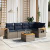 vidaXL 6 Piece Patio Sofa Set with Cushions Grey Poly Rattan (US only)