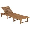 vidaXL Sun Lounger Royal blue cushion with wood frame