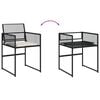 vidaXL Garden Dining Set Black PE Rattan 5-Piece Set Removable Covers