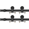 vidaXL Sliding Door Hardware Kits 2 pcs 78.7 " Steel Black (2x145263)