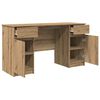 vidaXL Desk with Drawer artisan oak 140 x 49 x 76 cm Engineered wood