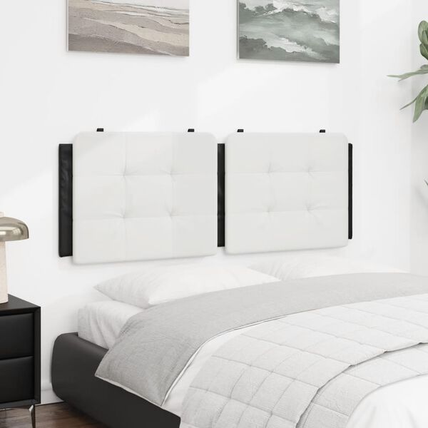 vidaXL Headboard Cushion White and Black Faux leather, foam filling