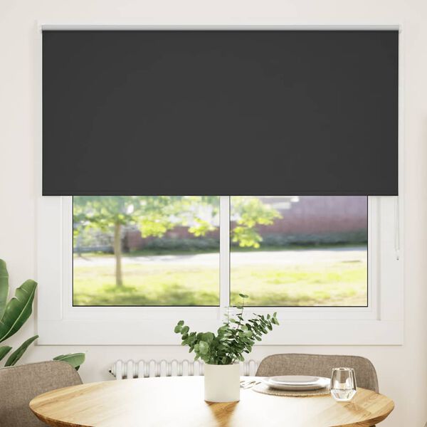 vidaXL Roller Blind Black 100% Polyester, Aluminum 61x51 in