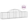 vidaXL Gabion Basket Set of 14 Silver Galvanized iron Large