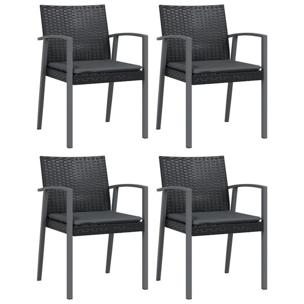 vidaXL Garden Dining Set Black, Dark grey