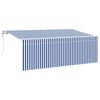 vidaXL Retractable Awning Blue and White 157.48 x 78.74 in