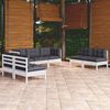 vidaXL Garden Lounge Set White and Anthracite