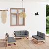 vidaXL Garden Lounge Set Natural Wood Solid Pine Wood, Polyester Modular