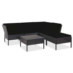 vidaXL Garden Lounge Set Black