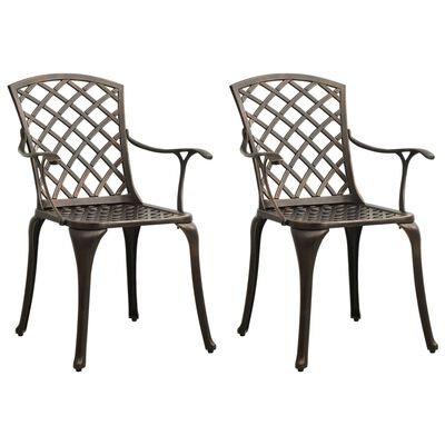 vidaXL 3 Piece Bistro Set Cast Aluminum Bronze