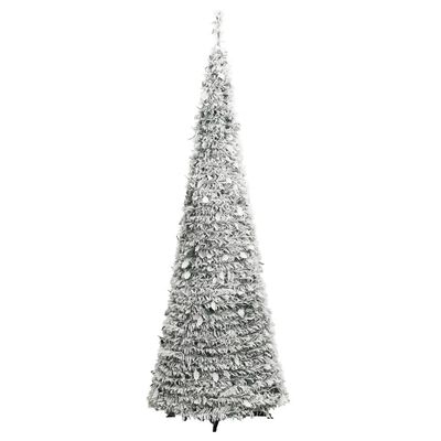 vidaXL Artificial Christmas Tree Pop-up Flocked Snow 100 LEDs 59.1"