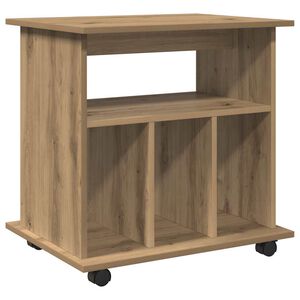 vidaXL Rolling Cabinet Artisan Oak Engineered Wood Medium