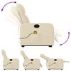 vidaXL Stand Up Massage Recliner Chair Cream Polyester, Metal, Plywood