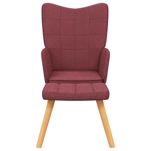 vidaXL Relaxing Chair With Stool Wine Red