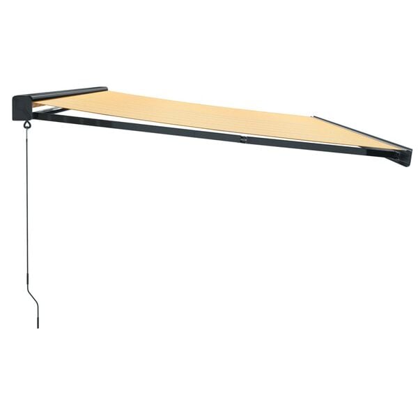 vidaXL Retractable Awning Yellow and White Fabric 16.4 x 9.8 feet