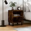 vidaXL Bedside Cabinet Smoked oak Engineered wood, iron