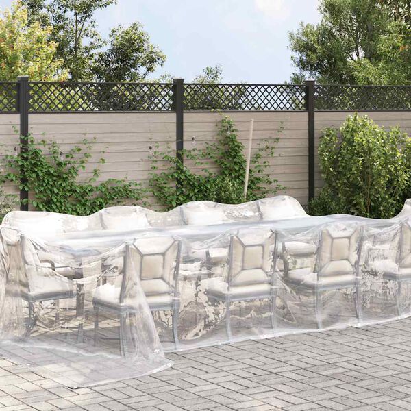 vidaXL Clear Tarpaulin with Eyelets 13.1x32.8' Polyethylene