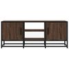 vidaXL TV Cabinet Brown Oak Engineered Wood, Metal Medium TV Cabinet