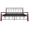 vidaXL Bed Frame Black, Dark Oak Powder-coated metal, solid oak wood