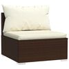 vidaXL Garden Lounge Set Brown, Cream