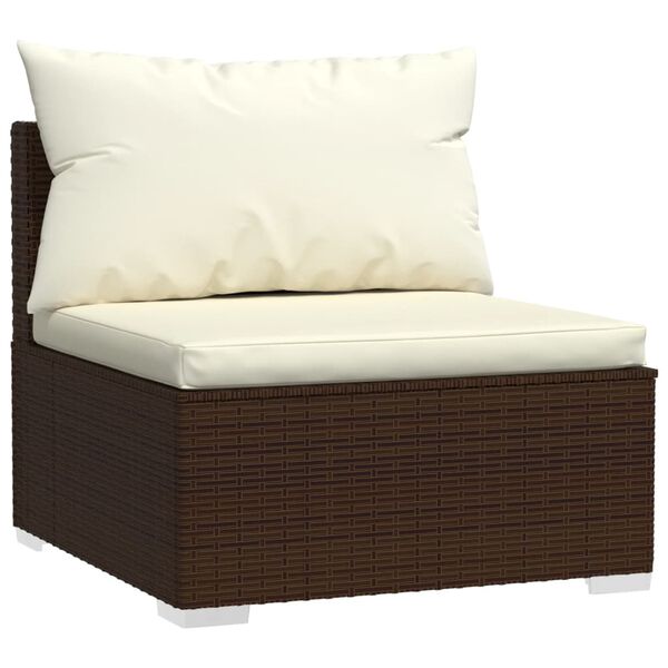 vidaXL Garden Lounge Set Brown, Cream