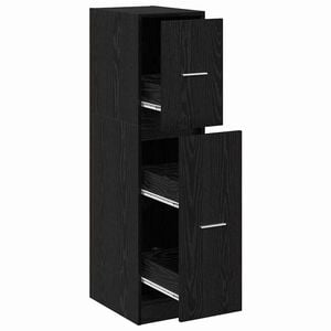 vidaXL Apothecary Cabinet Black oak 30 x 41 x 118 cm Engineered wood